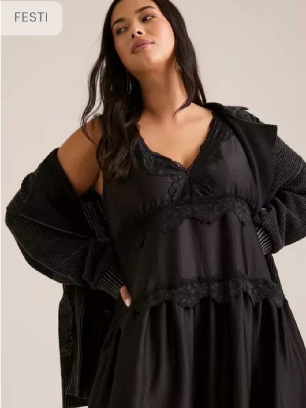 Torrid FESTI Drop Waist Lace Trim Maxi Dress